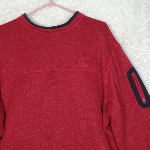 LL Bean Men Polartec Pullover Size 2XL Tall Red Hiking Outdoors Arm Pocket - Picture 3 of 14
